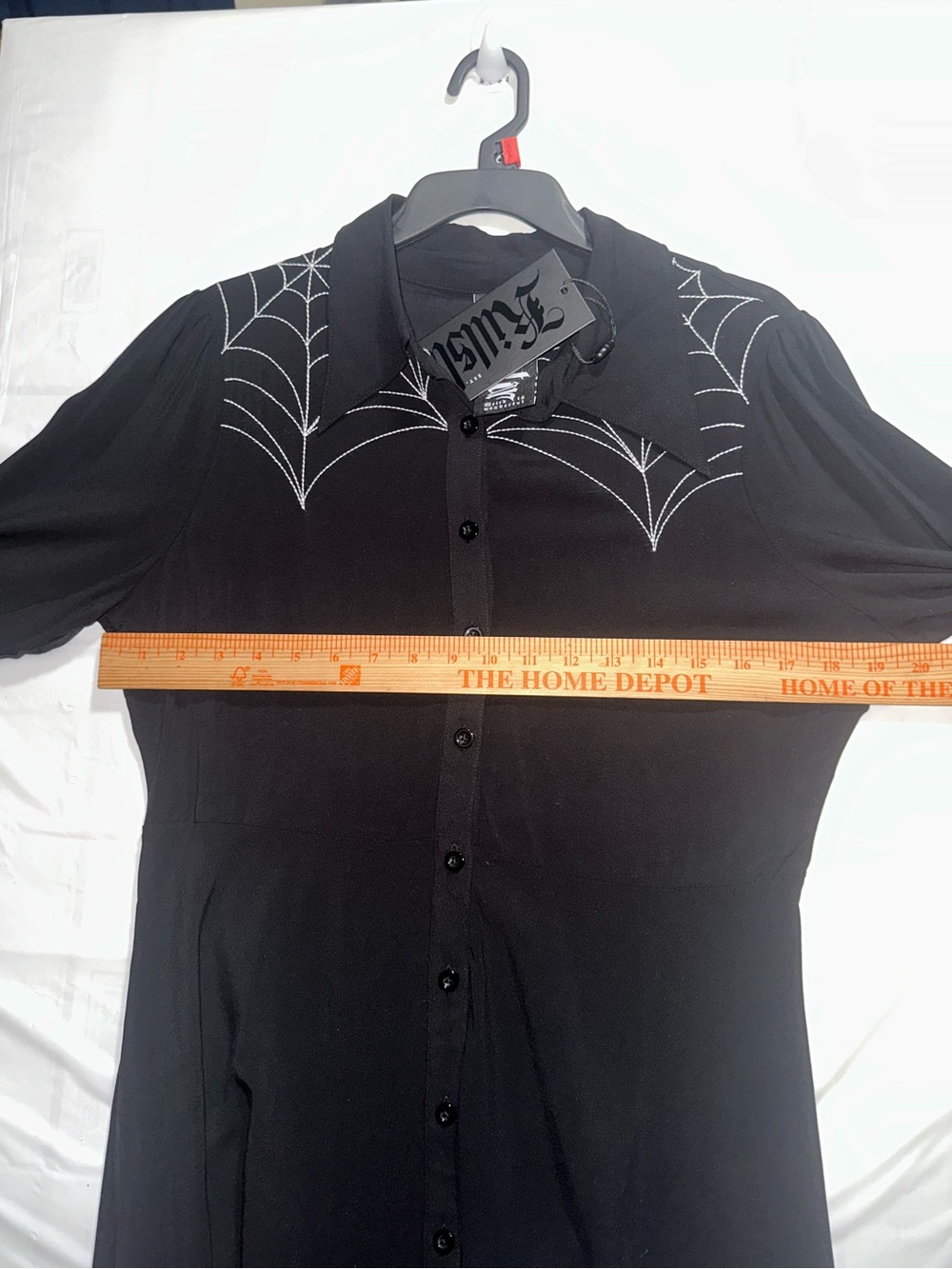 Killstar Spider Swinger Dress XL Black Spiderweb Embroidered Goth NWT - Picture 3 of 16